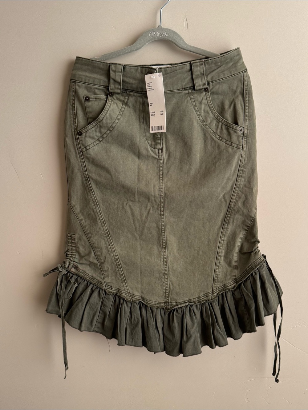 BDG green midi skirt